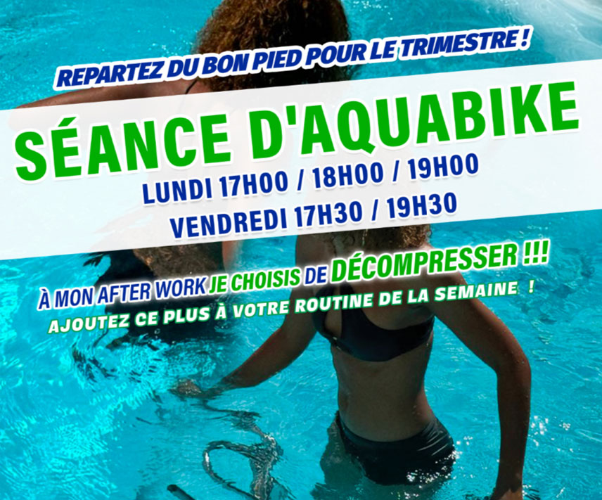 Séances d’aquabike en piscine chauffée